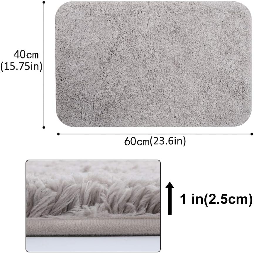 40 X 60cm 15 75 X 23 6inch Vlikeze Plush Non Slip Bath Mat Microfiber Bath Rug Floor Mat Ultra Soft Washable Bathroom Dry Fast Water Absorbent Bedroom Area Rugs Kitchen Rugs Non Skid Blue Home