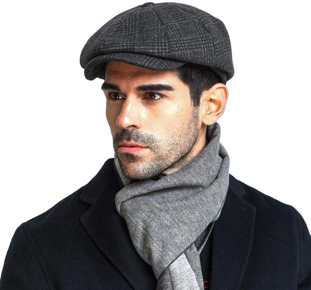 RUIXIA Herren Baskenmütze Barett, Retro Beret Schiebermütze Newsboy