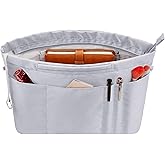 Vercord Purse Insert Organizers for Tote Handbag Bag in Bag with Zipper Liner Bag Organizer for Women 14 pockets