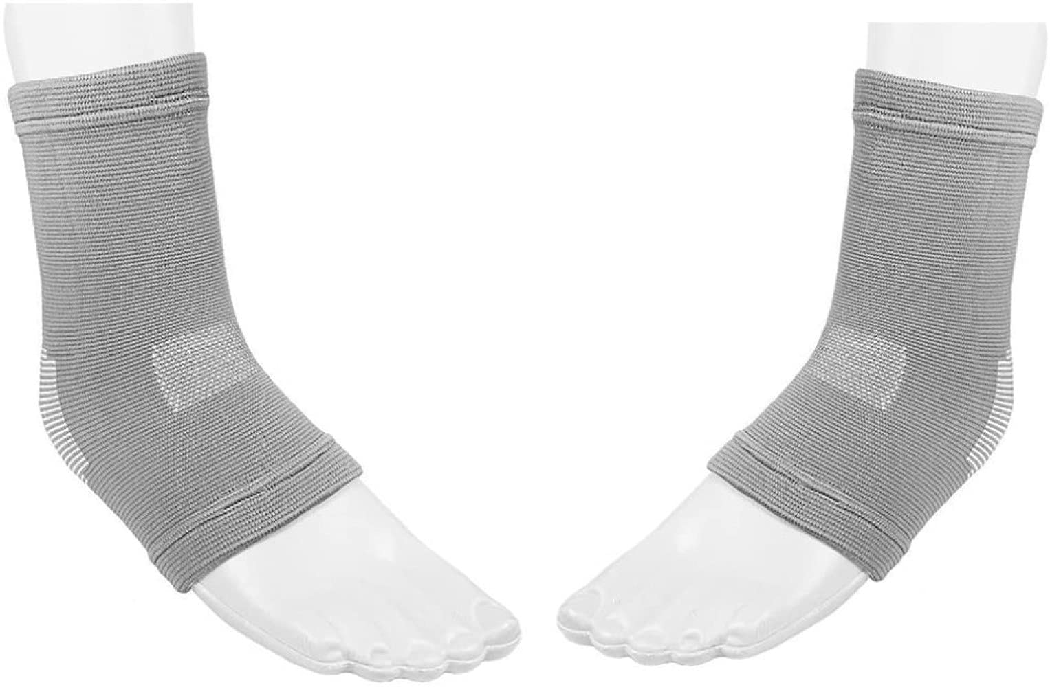 Plantar Fasciitis Foot Socks Best Compression Sleeve Ankle Arch Heel Achilles Tendon Supports Brace by Solace Care - Men and Women Night Splint Pain Relief (Grey, Pair)