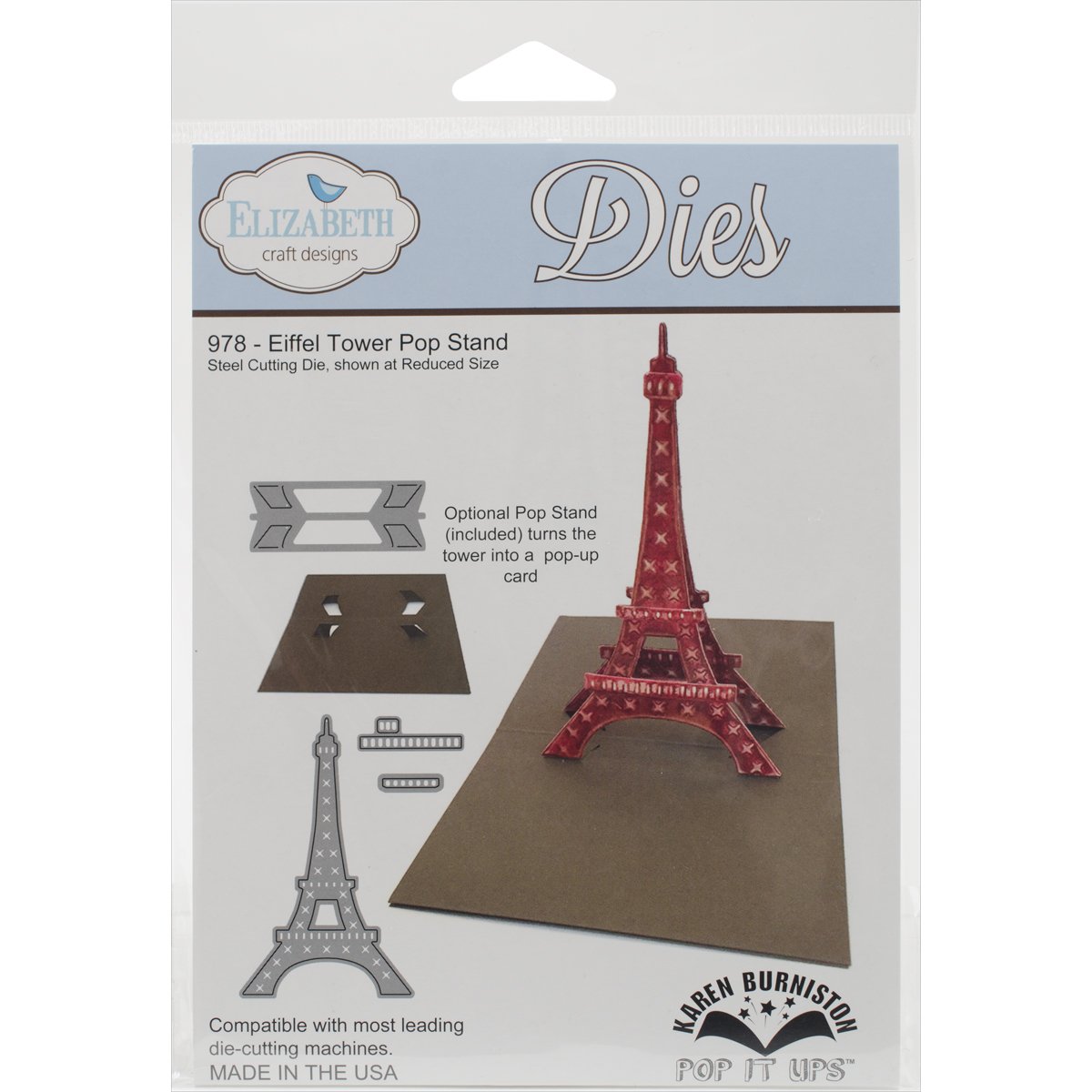 Elizabeth Craft Designs Steel Pop It Up Metal Dies, Eiffel Tower Stand