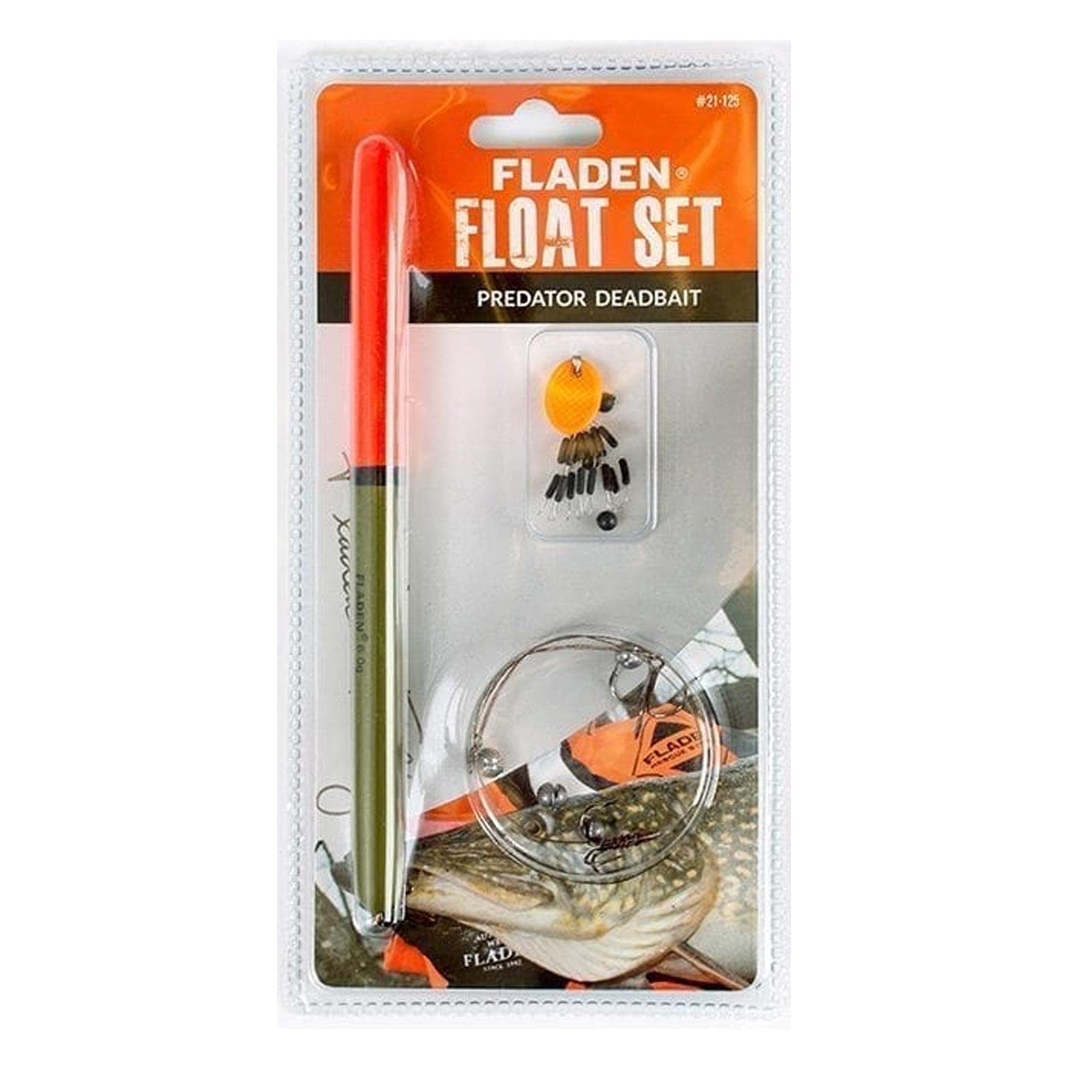 FLADEN Fishing Complete DEAD BAIT FLOAT for PIKE and Accessory Kit Set - Float, 30lb Wire Trace, 50cm Handmade Rig, Size 4 Trebles, Swivel, Stopper and 4mm Rubber Beads- Ideal for Predators [21-125]