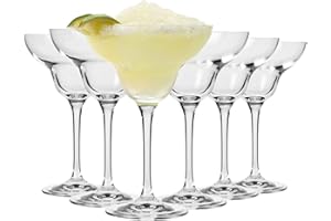KROSNO Margarita Cocktail Glasses | Set of 6 | 9.1 oz | Mixology Collection | Perfect for Home, Restaurants and Parties | Dis
