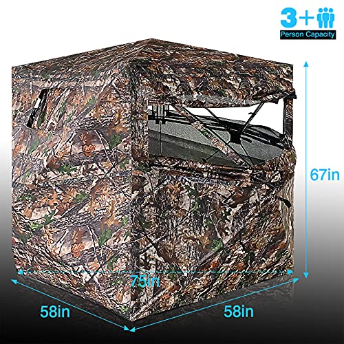 GEPPHILL Hunting Blind Full Three Panels Ground Blinds 270 Degree One