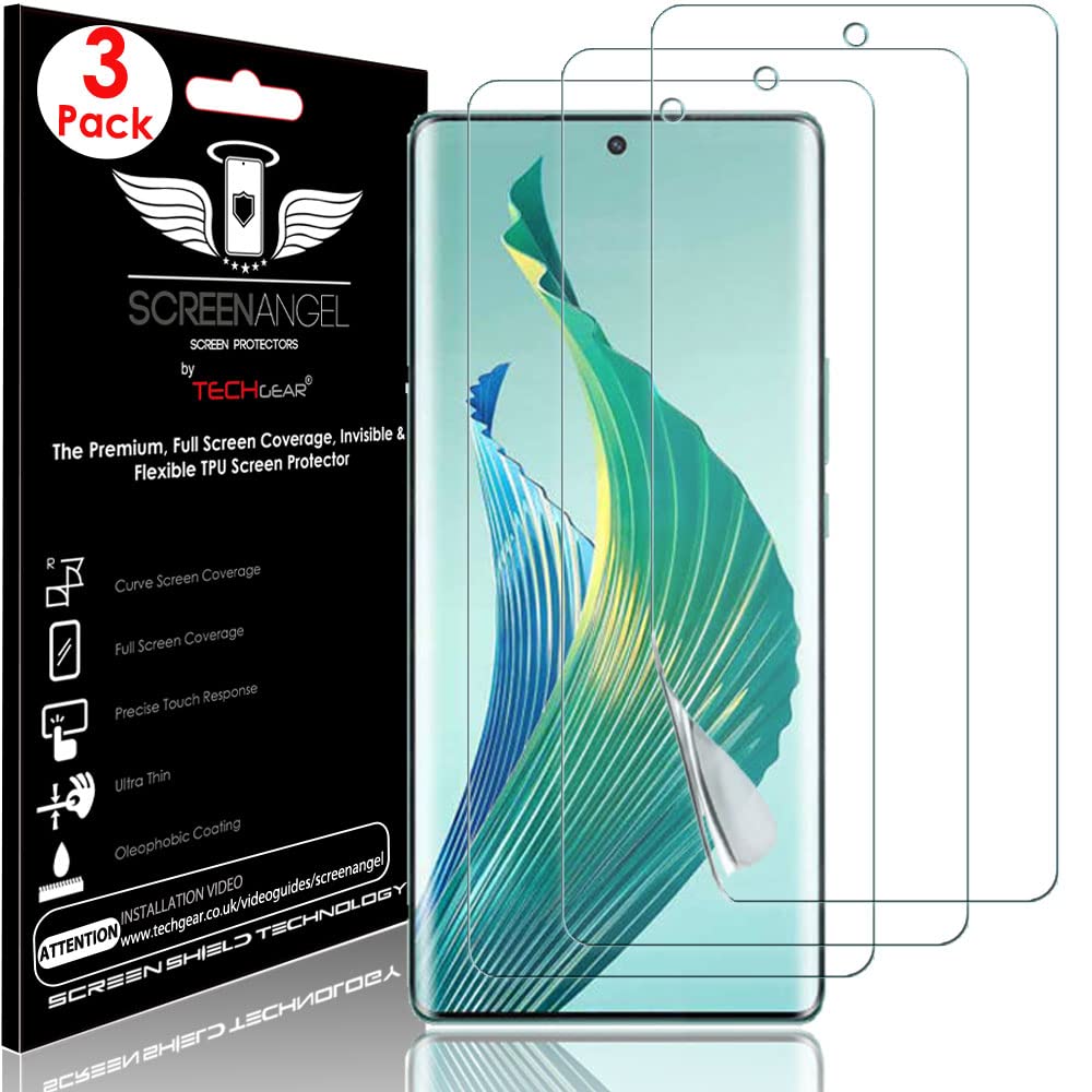 TECHGEAR [3 Pack Screen Protector fits Honor Magic 5 Lite 5G [Screen Angel Edition] [Case Friendly] [Bubble Free] [FULL Screen Coverage] HD Clear Flexible TPU Film