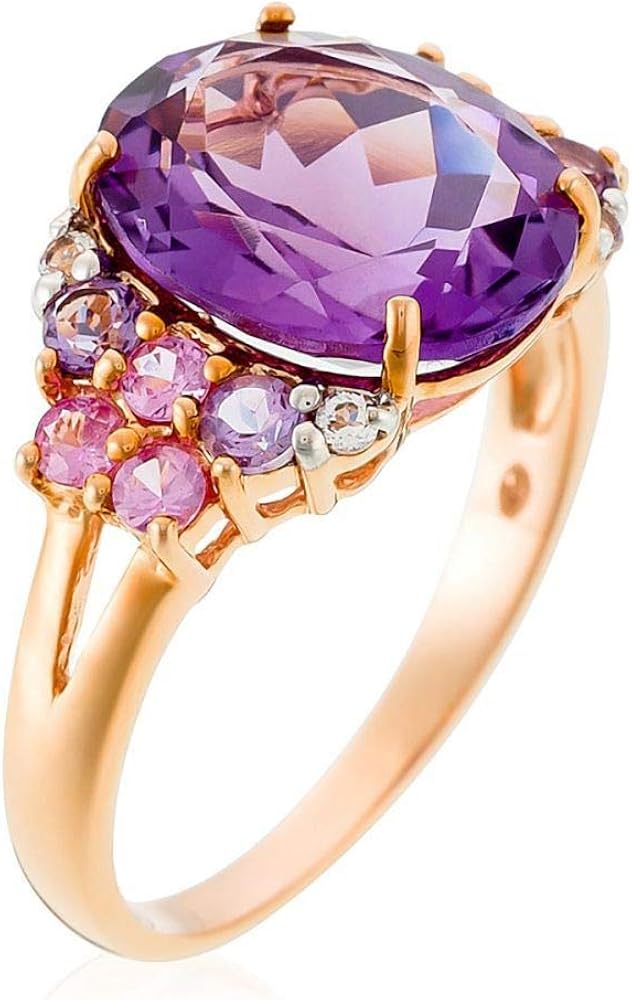 Rose Gold and Gemstone Ring Amazon.co.uk Jewellery