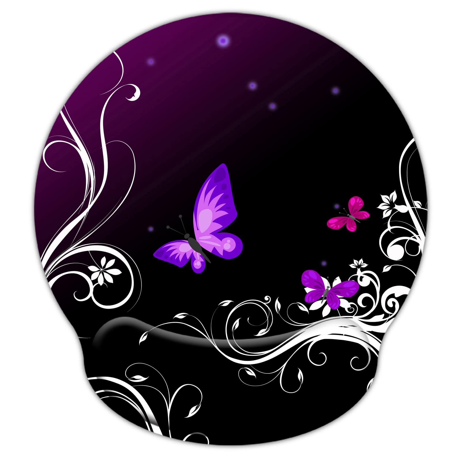 eyscar Mouse Pads for Computers Purple Butterfly Ergonomic Memory Foam Nonslip Wrist Support-Lightweight Rest Mousepad for Office,Gaming,Computer, Laptop & Mac,Pain Relief,at Home Or Work