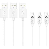 Micro USB Cable, Rankie 3-Pack 1m Micro USB Cable High Speed USB 2.0 A Male to Micro B Sync and Charging Cables for Samsung, HTC, Motorola, Nokia, Android, and More (White)