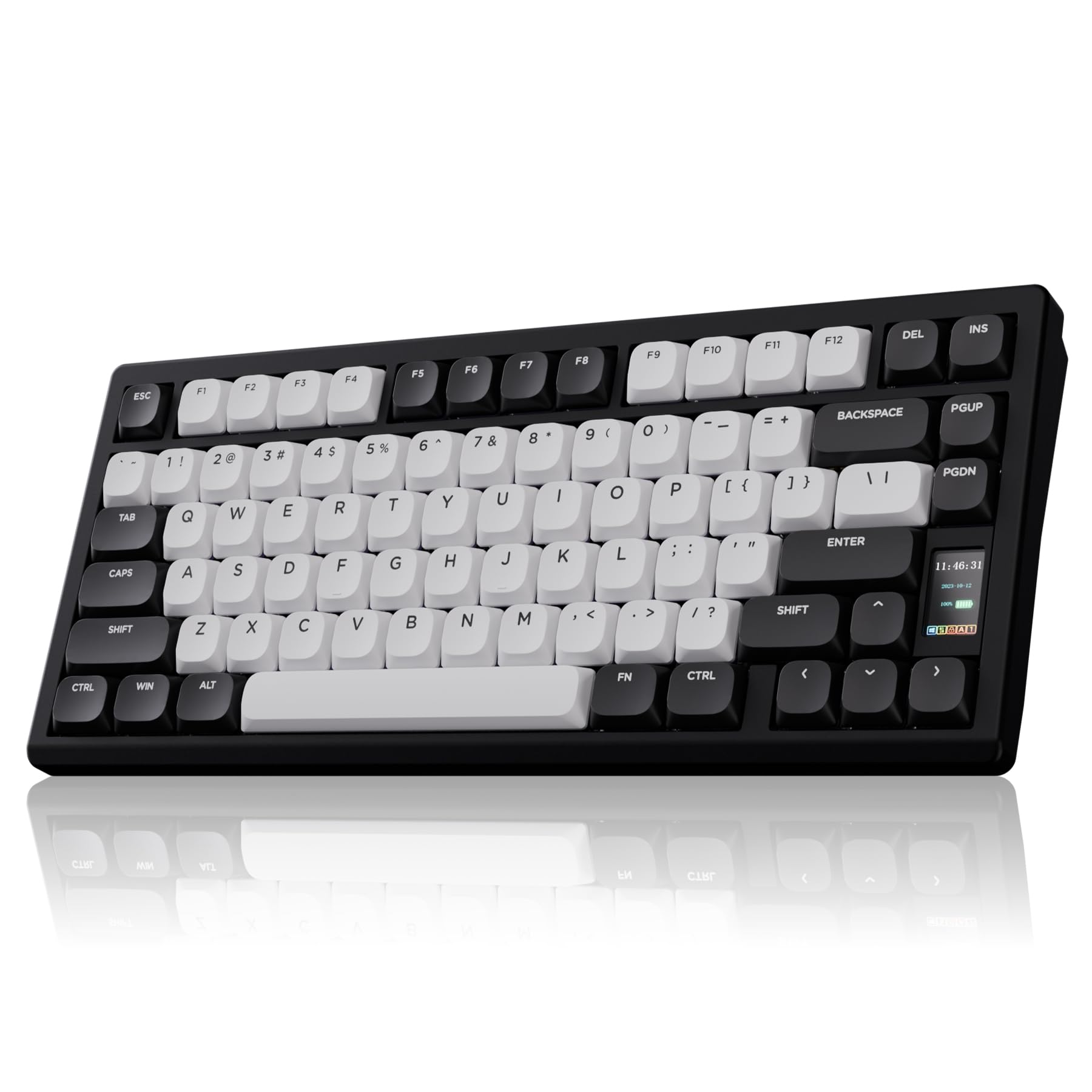Photo 1 of Chilkey ND75 LP Low Profile Aluminum Mechanical Keyboard, 75 Percent Wireless Gaming Keyboard w/Screen, Tri-Mode, Quick Disassembly, RGB Backlit Key Board for Laptop Office PC (Black)