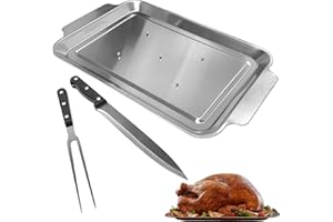 Spiked Carving Tray Stainless Steel Spiked Roast Chicken Carving Dish Tray, Turkey Meat Serving, Stainless Steel Carving Knif