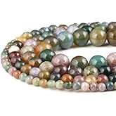 6mm Natural Indian Agate Beads Round Gemstone Loose Beads for Jewelry Making 15"(58-62pcs/strand)