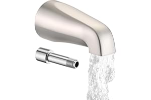ORGCREATOR Bathtub Spout Without Diverter, 5.3", All Metal 304 Stainless Steel, Fits 1/2" Copper Slip-On and 1/2" or 3/4" IPS Threaded Pipes, Leak-Free Design, Easy Installation, Universal Fit, Brushed Nickel