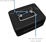 Cathedral Products Key Lockable Cash Box 6 Compartment Tray 4 Inch Black view 3