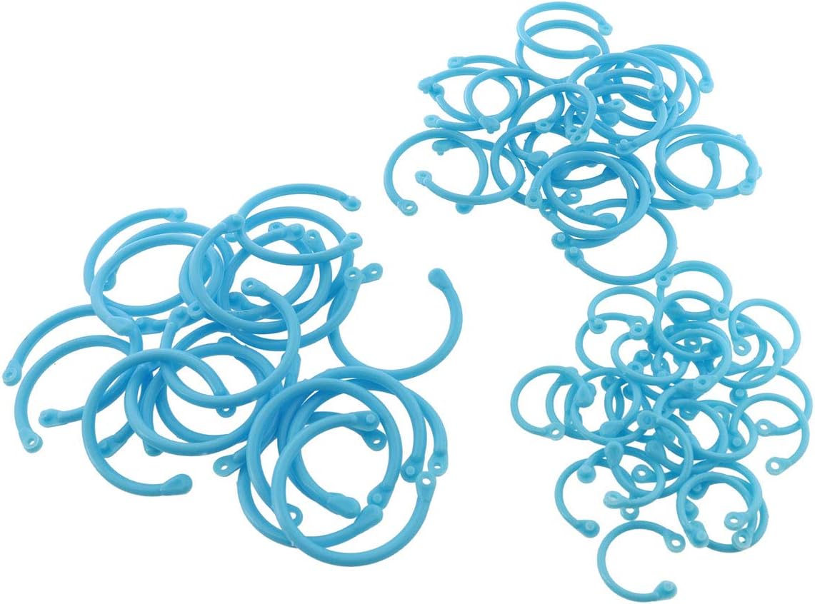 E-sobresaliente - Juego de 60 anillas para libros, 3 tamaños, plástico