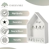 Garden Mile White Wall Key Holder with Letter Rack Home Storage 30cm view 5