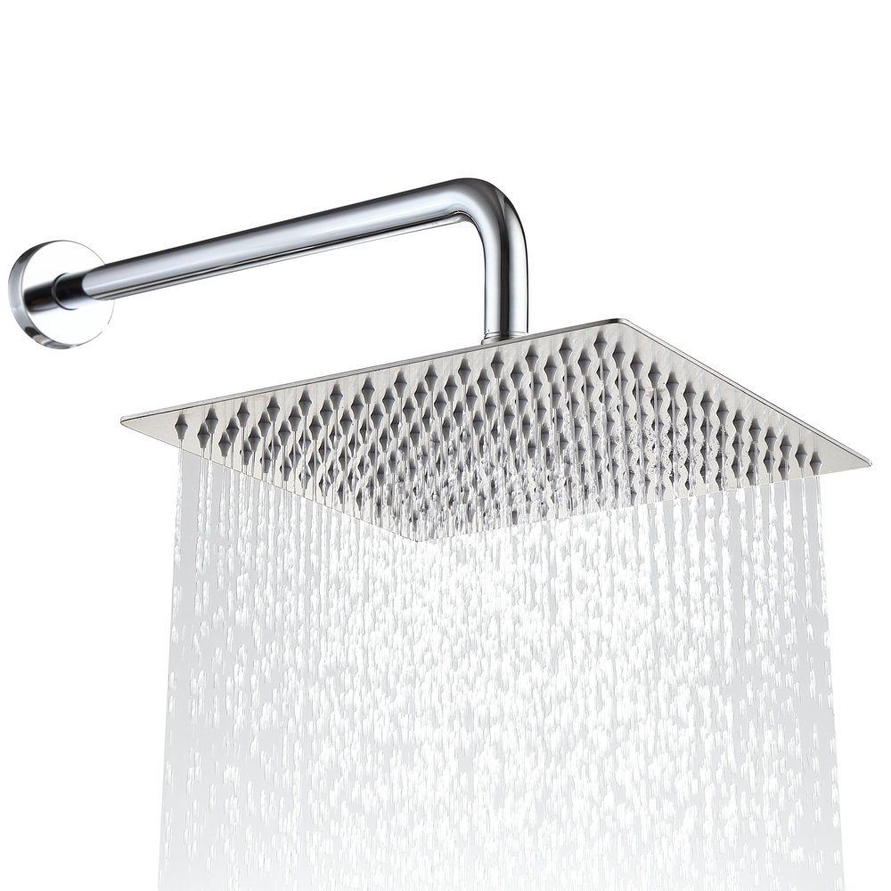 Stainless Steel Rainfall Shower Head 8 Inch Square Thin 121 Jets Brushed Nickel 702854875031 eBay