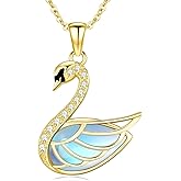 Dreamboat Sterling Silver Swan Necklace for Women Bird Necklace Pendant Elegant Delicate Swan Jewelry Gifts