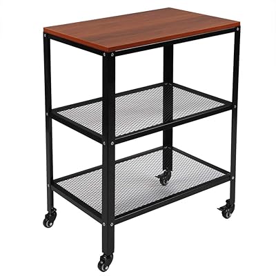 TUFFIOM 3-Tier Rolling Microwave Cart with Metal Frame