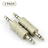 RuiLingTM 2PCS 3.5mm Jack to 3.5mm Audio Male Adapter Connectors.(All Metal Silver)