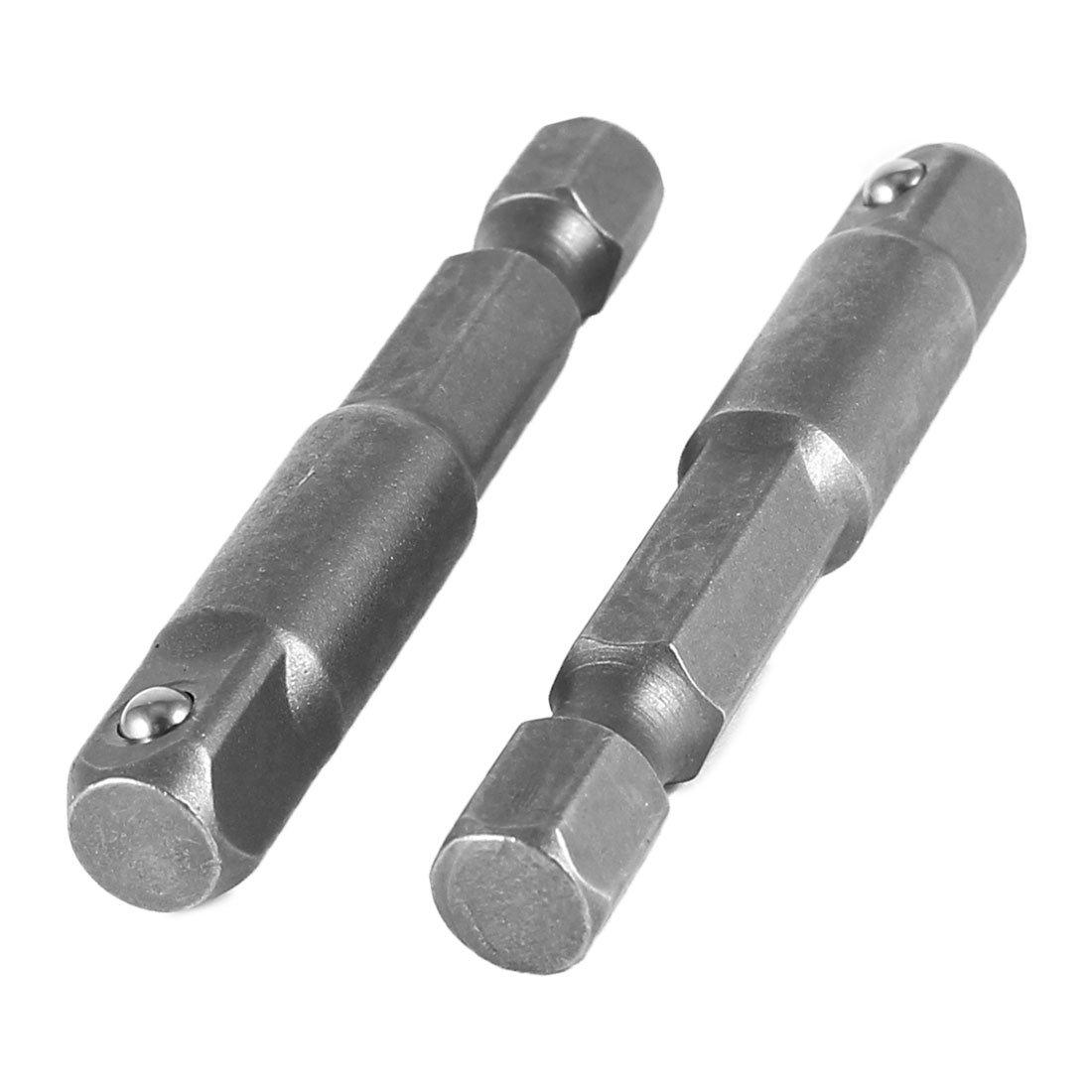 Sourcingmap 2 x Socket Adapter Set 1/4" Hex Shank to 1/4" Impact Driver/Drill