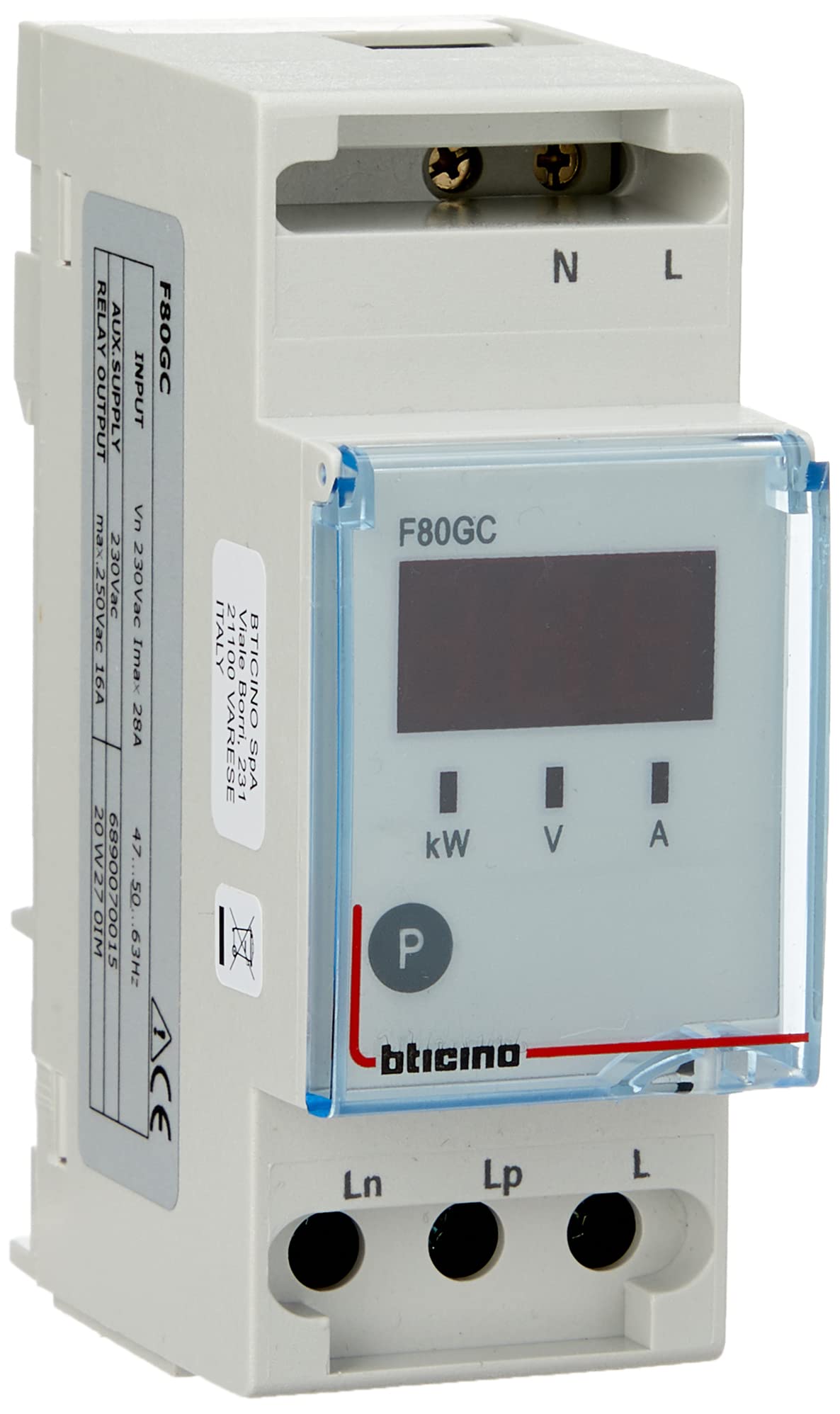 Bticino F80GC Series BTDIN Primary Load Control Module Grey