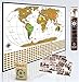 Deluxe Wordsworth & Black World Map to Scratch Off - Premium Personalized World Map For Any Traveler