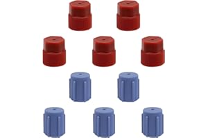 10PCS R134a Cap A/C Cap, 13mm & 16mm Air Conditioning Service AC System Charging Port Caps, Use for Car Air-conditioning Repl