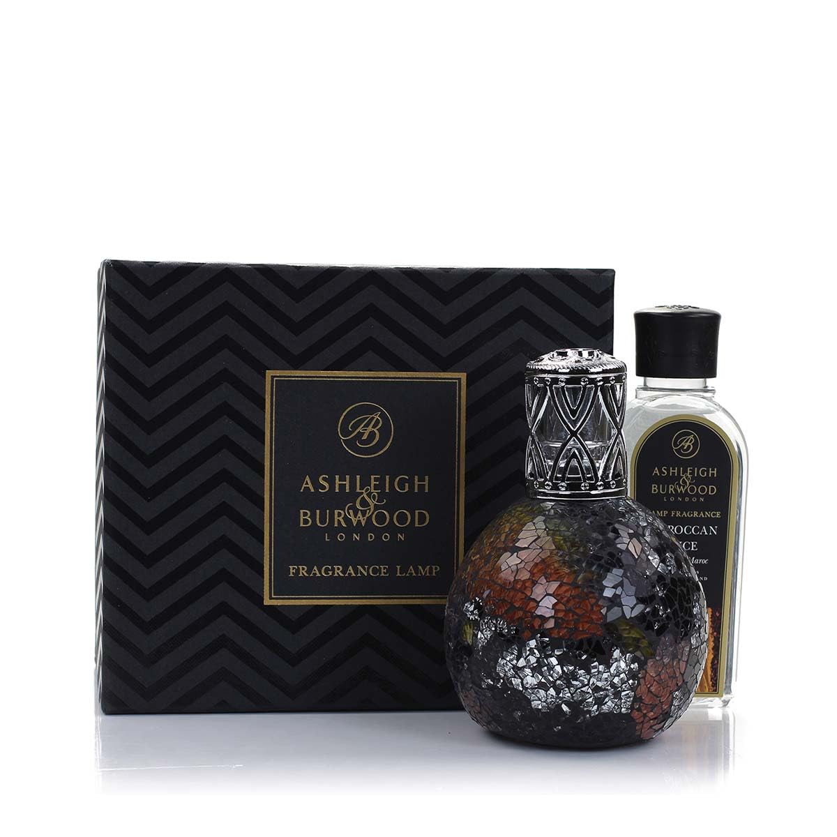 ASHLEIGH & BURWOOD | Autumnal Orange Gift Set | Hand Crafted Oriental Woodland Lamp & Moroccan Spice Fragrance 250ml