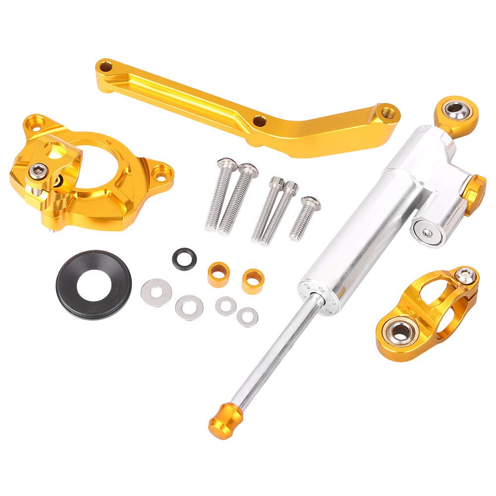 Newsmarts Aluminum Steering Damper Set Steering Damper Stabilizer with Bracket Fits KAWASAKI Z1000 2