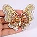 EVER FAITH Women's Austrian Crystal Butterfly Brooch Topaz-Color Gold-Tone