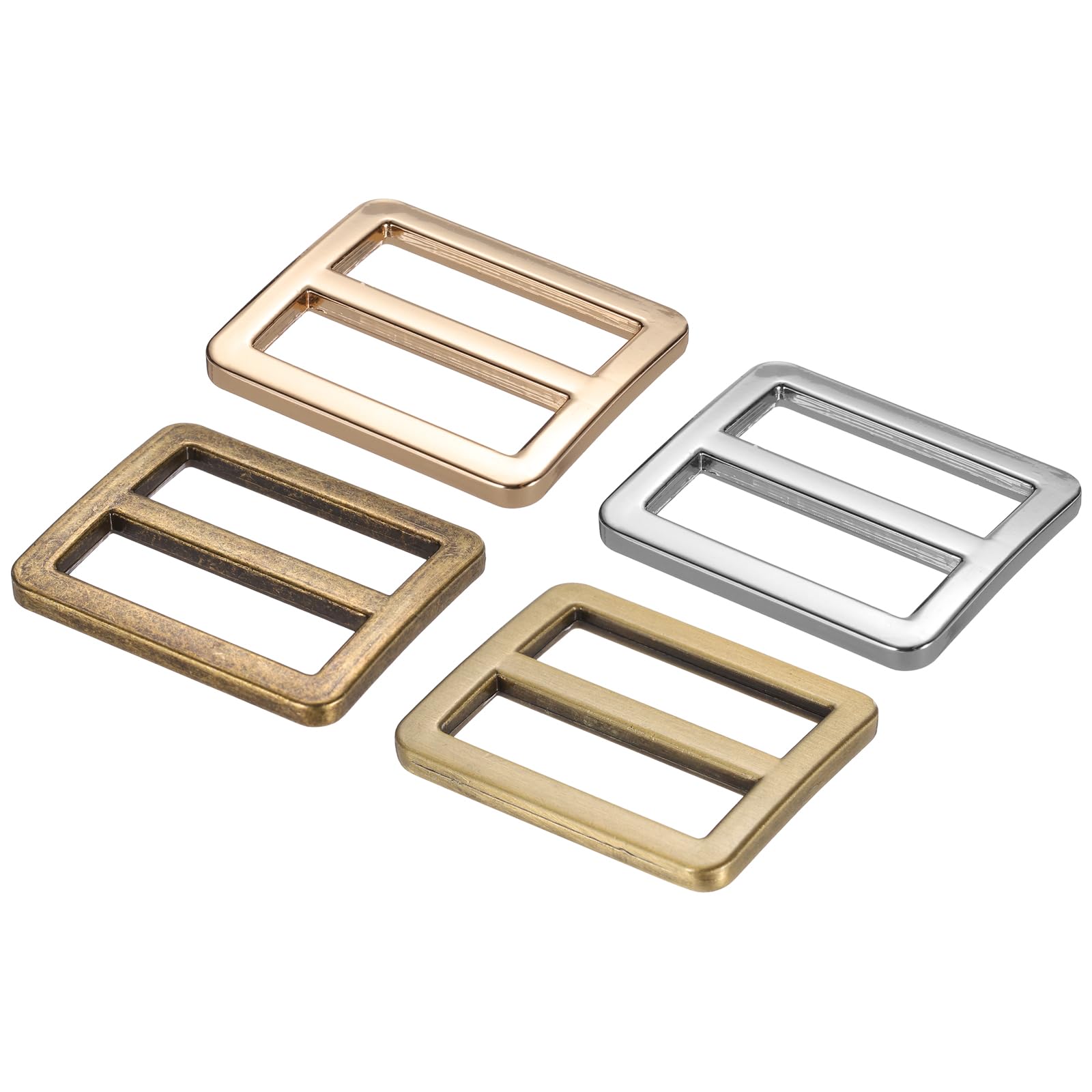 PATIKIL 1 Inch Tri-Glide Slide Buttons, 16 Pack Adjustable Buckle Webbing Strap Fastener for Backpack Bag Belt, Multicolored