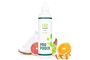 Pro Pooch Dog Ear Cleaner Solution - All-Natural 8oz Cat & Dog Ear Wash Drops for Cleaning, Grooming Supplies, and Puppy Treatment for Waxy Ears, Infection, Odor