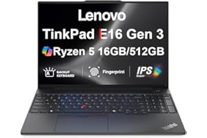 Lenovo ThinkPad E16 Gen 3 AI Business Laptop 16" IPS FHD+ Display (AMD Ryzen 5 230 (> Ryzen 5 7535U), 16GB DDR5, 512GB SSD, Fingerprint, Backlit, Thunderbolt 4, 5MP RGB Webcam, Win11Pro) w/Copilot