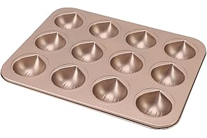 YOUTHINK Chestnut Shaped Cake Baking Tray, Carbon Steel 12 Cup Bakeware for Cookies and Puddings, Ideal for Home Baking Enthu
