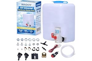 12V Universal Car Windshield Washer Pump System with Jet Button Switch 160186 Reservoir Tank Bottle Kit Universal Windshield 