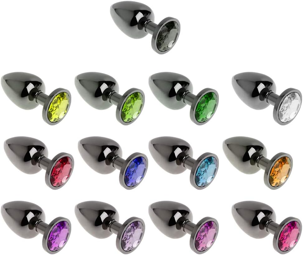WENWING Funny Plug Aluminum Alloy Crystal Plated Rhinestone Amal Plug for Couples Shower Enema Six Game
