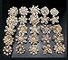 L'VOW Rhinestone Crystals Brooches Collar Pin Bouquet Kit Pack of 24 (Gold)