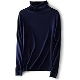 Ciovkis Women's Merino Wool Blend Sweater Fall Winter Turtleneck Long Sleeve First-Line Ready to Wear Seamless Knit Sweater
