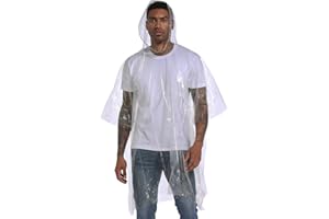 ANLOKE Disposable Rain Ponchos for Adults - Family Pack Ideal for Disney World, Concerts, and Outdoor Events clear