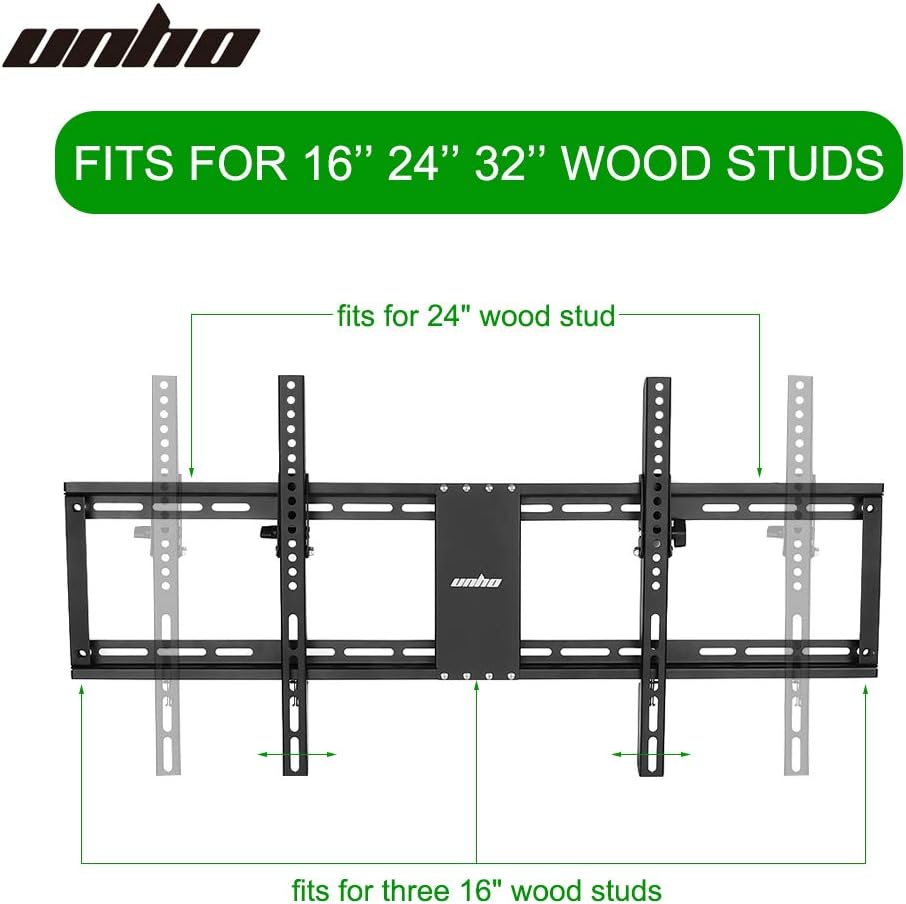 unho 32-85" Fixed TV Wall Mount Bracket Tilt Ultra Slim TV Mount for LED LCD OLED Plasma TVs with Spirit Level Super Strong 132 lbs Weight Capacity VESA up to 800 x 400 - Image 4