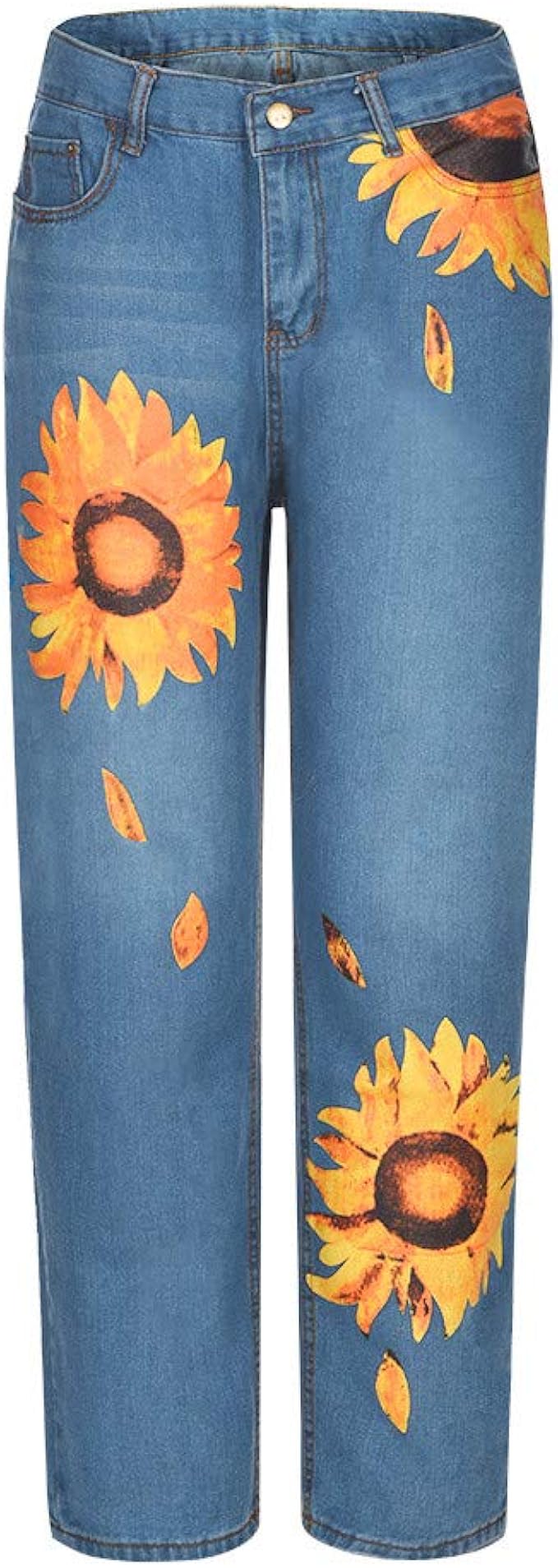 jeans with sunflowers