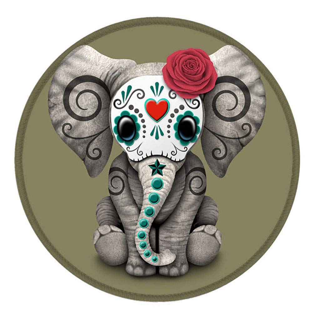 NNAKAPAKA Mouse Mat Personalized Printed Computer Accessories Mouse Pads Non-Slip Rubber Based for Laptop, PC 7.9 x 7.9 Inch (Rose Elephant)