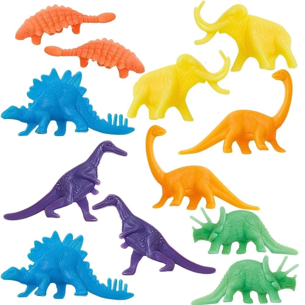 Assorted Color Plastic Dinosaur (11cm x 13cm) Pack of 12 - Party & Event Accessories and Favors