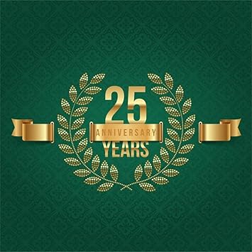 Amazon Com Laeacco 5x5ft 25 Years Anniversary Emblem Backdrop