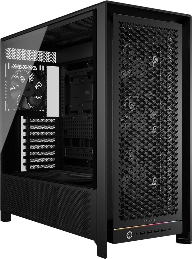 CORSAIR Frame 5000D RS Modulares Hohem Luftstrom Mid-Tower-PC-Gehäuse – 4X Vorinstallierte RS-Lüfter, InfiniRail-Lüfterbefestigungssystem, Kompatibel mit Reverse-Connector-Mainboards – Schwarz