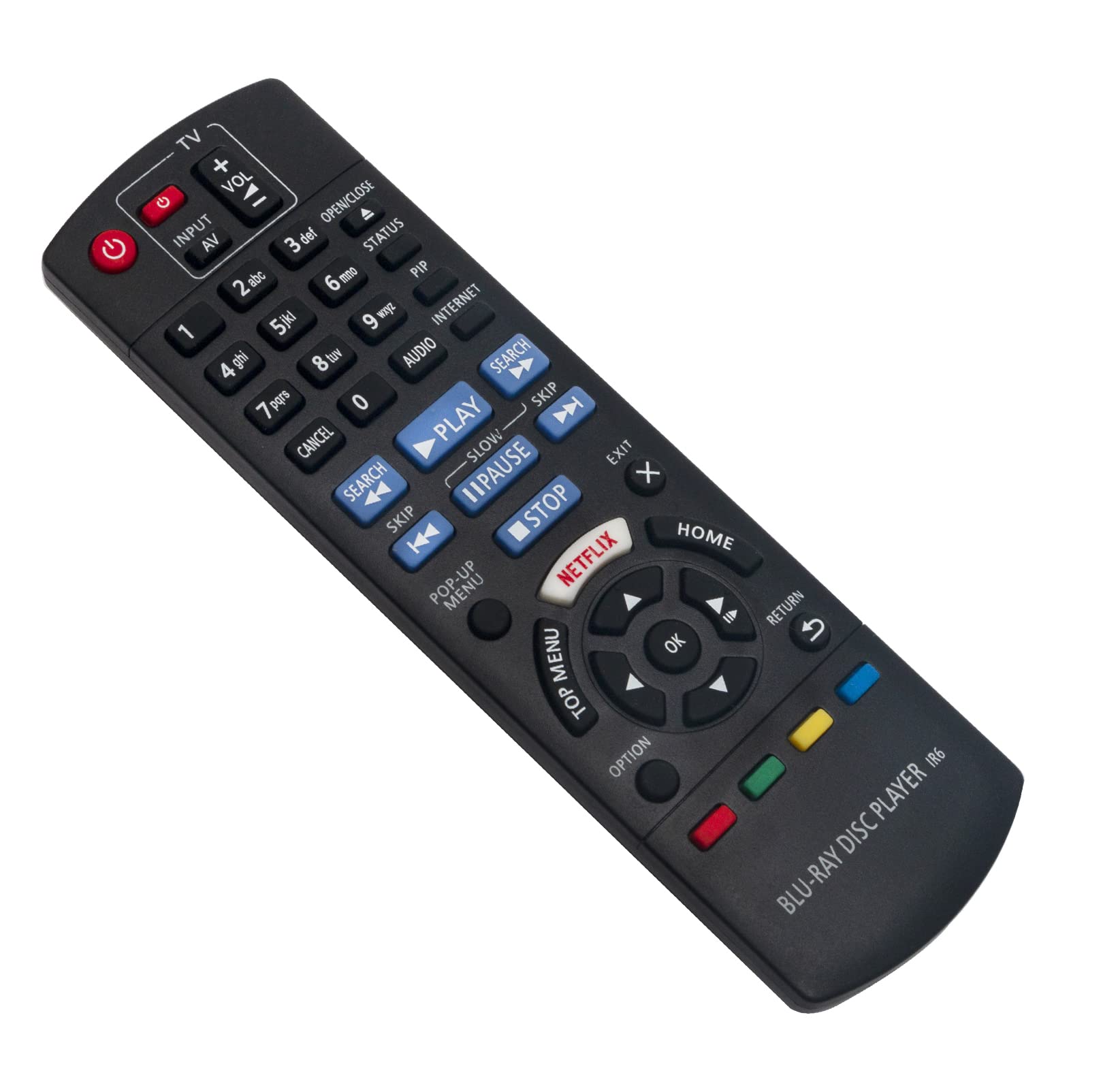 AULCMEET N2QAYB001030 Replacement Remote Control Compatible with Panasonic Smart Blu-ray Network DVD Player DMP-BDT170 DMP-BDT175GN DMP-BDT174GN DMP-BDT171GN DMP-BDT170GN N2QAYB001031 N2QAYB001026