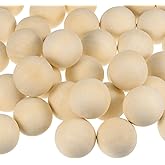 uxcell 100pcs Round Wood Balls 25mm Diameter Unfinished Solid Wooden Beads, Small Natural Craft Balls for DIY Craft Projects Art Ornaments