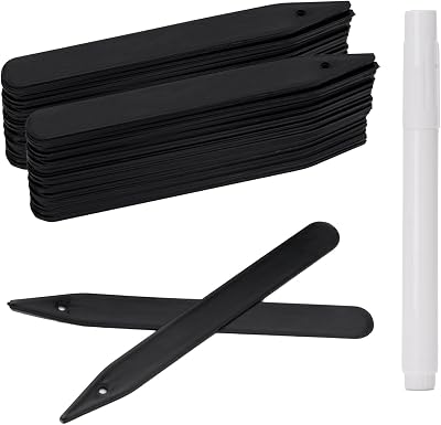 KINGLAKE 100Pcs Plastic Plant Labels & Pen 6" Writable Tags Garden Markers