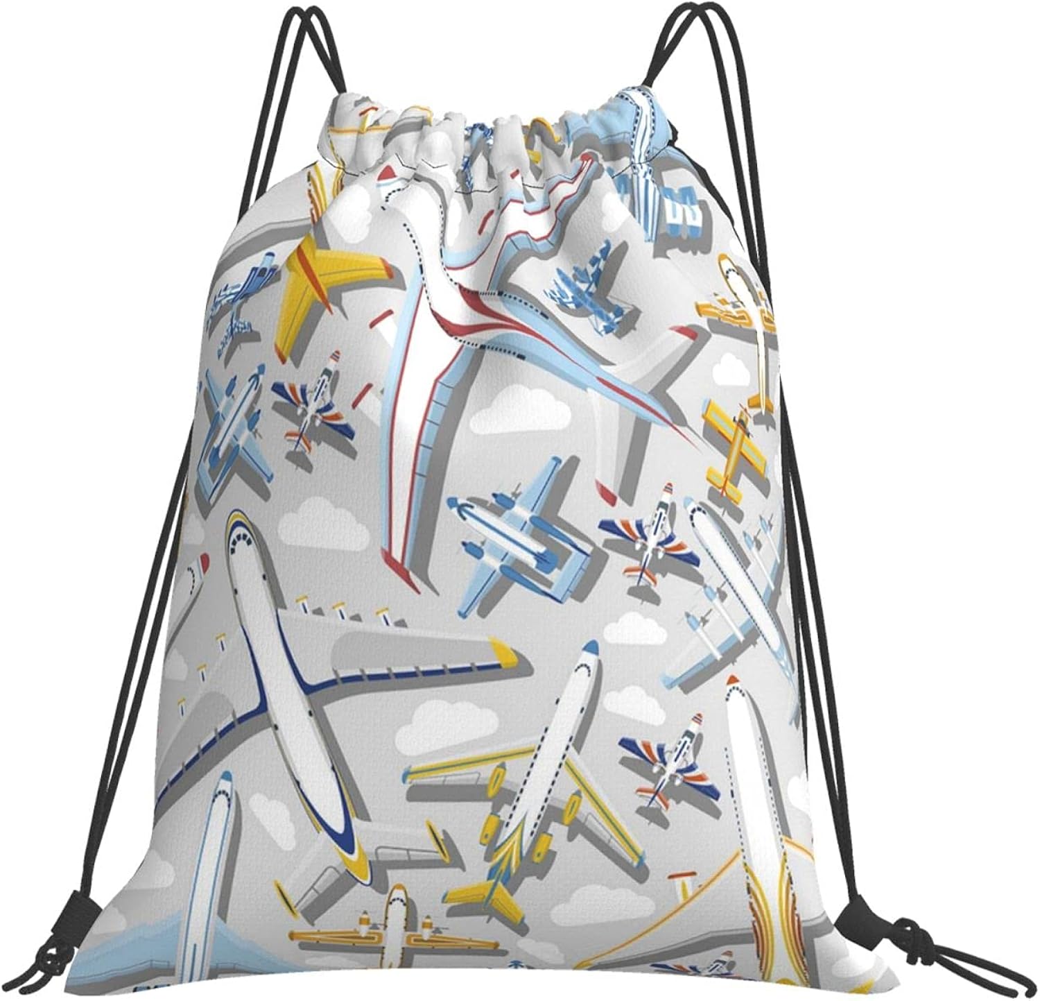 Drawstring Backpack Plane Seamless Aircraft Airplane Jet Storage Bag