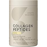 Sports Research Collagen Peptides - Hydrolyzed Type 1 & 3 Collagen Powder Protein Supplement for Healthy Skin, Nails, & Joints - Easy Mixing Vital Nutrients & Proteins, Collagen for Women & Men